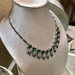 Green Emerald & Diamond Necklace